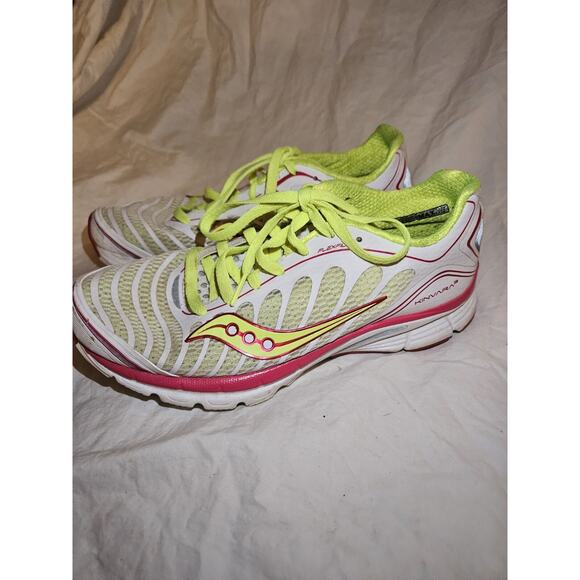 Saucony Kinvara 3 Progrid Women US 7.5 Running Shoes White Pink Yellow - Picture 2 of 8
